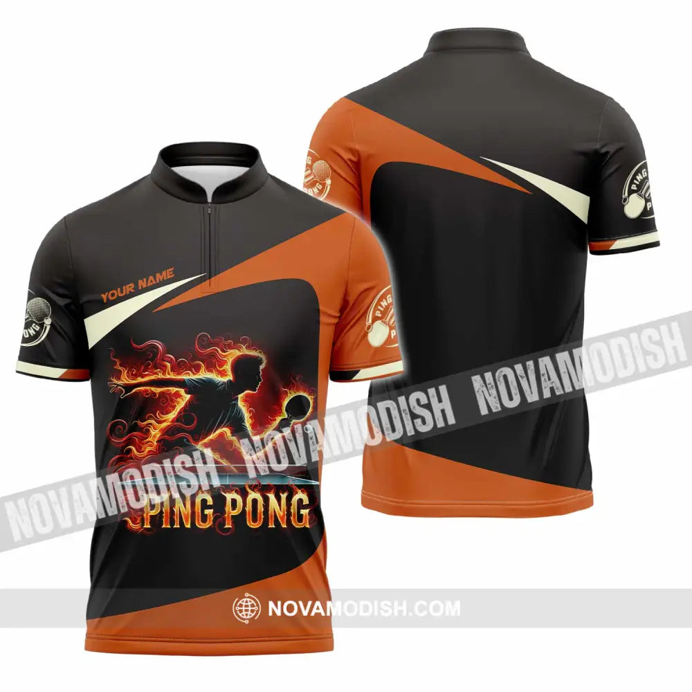 Unisex Shirt - Custom Ping Pong Shirt Zipper Polo Shirt / S T-shirt