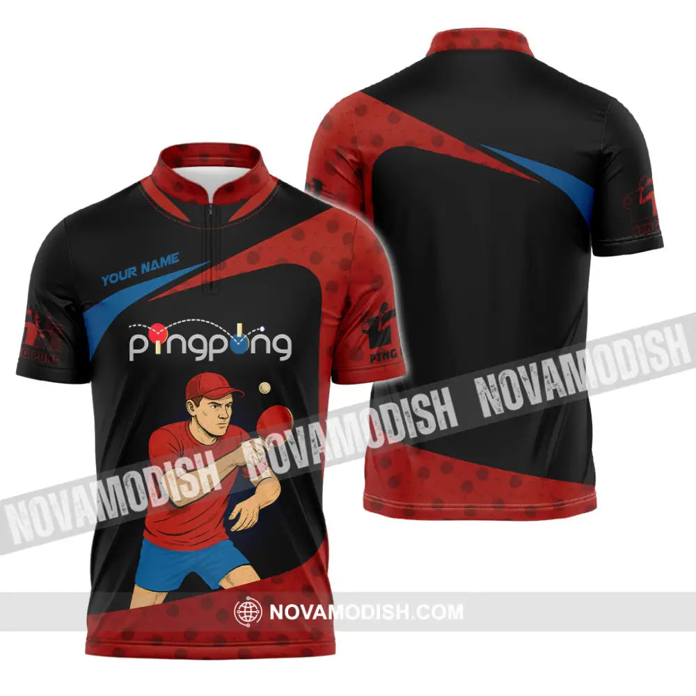 Unisex Shirt - Custom Ping Pong Shirt Zipper Polo Shirt / S T-shirt