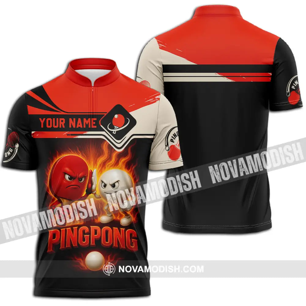 Unisex Shirt - Custom Ping Pong Shirt Zipper Polo Shirt / S T-shirt