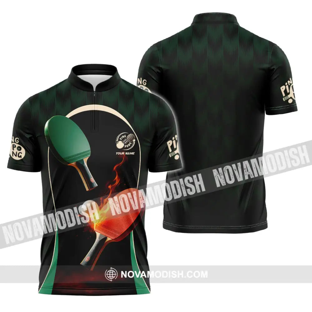 Unisex Shirt - Custom Ping Pong Shirt Zipper Polo Shirt / S T-shirt