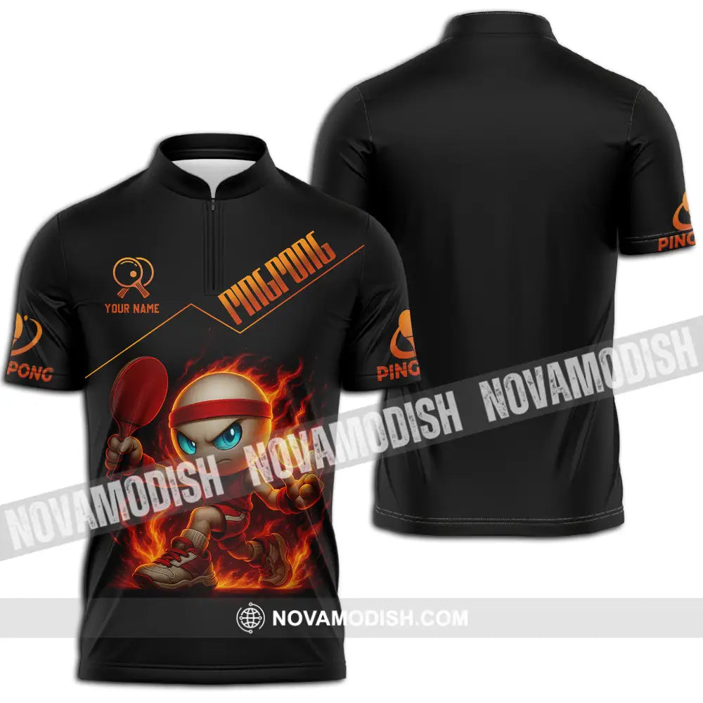 Unisex Shirt - Custom Ping Pong Shirt Zipper Polo Shirt / S T-shirt