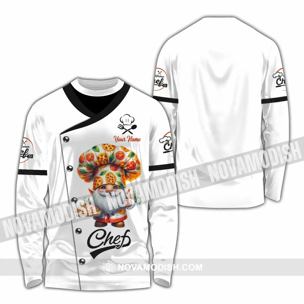Unisex Shirt - Custom Pizza Chef Santa Shirt Long Sleeve Shirt / S T-shirt