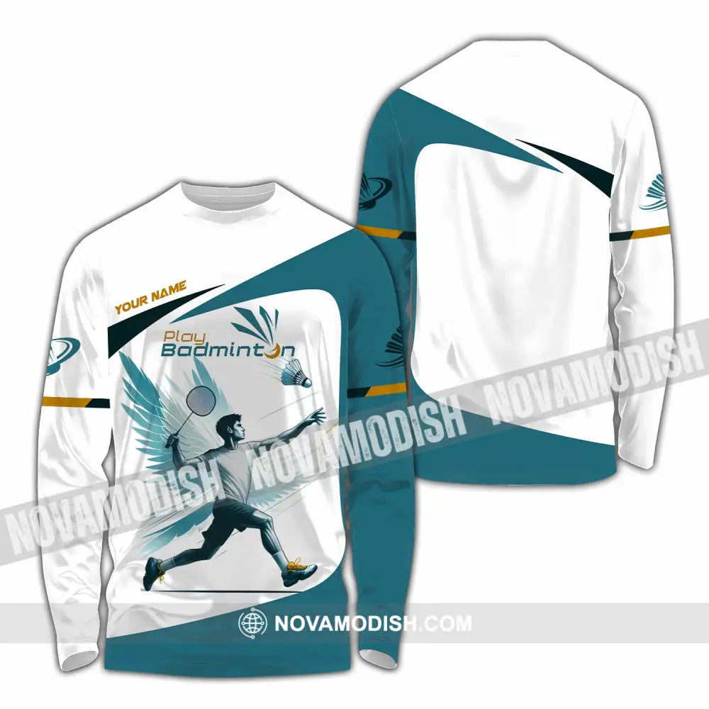 Unisex Shirt - Custom Play Badminton Shirt Long Sleeve Shirt / S T-shirt