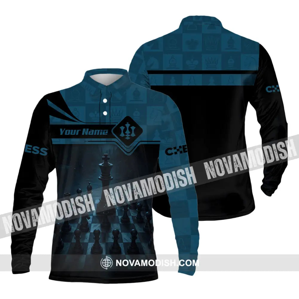 Unisex Shirt - Custom Playing Chess Shirt Long Sleeve Polo / S T-shirt