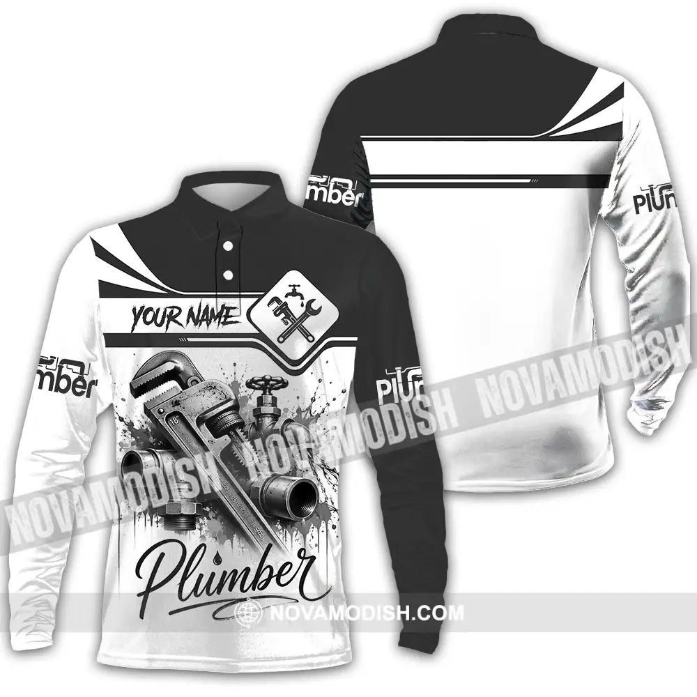 Unisex Shirt - Custom Plumber Shirt - Long Sleeve Polo / S - T-shirt