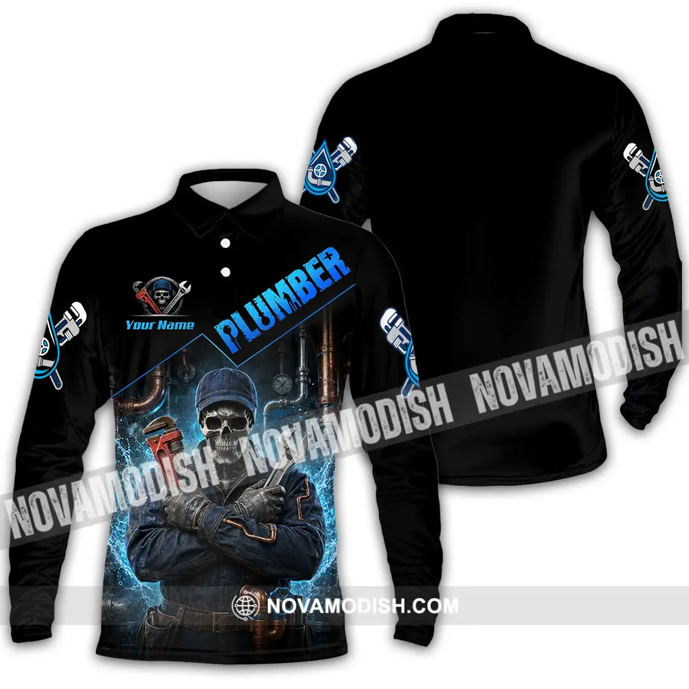 Unisex Shirt - Custom Plumber Shirt - Long Sleeve Polo / S - T-shirt