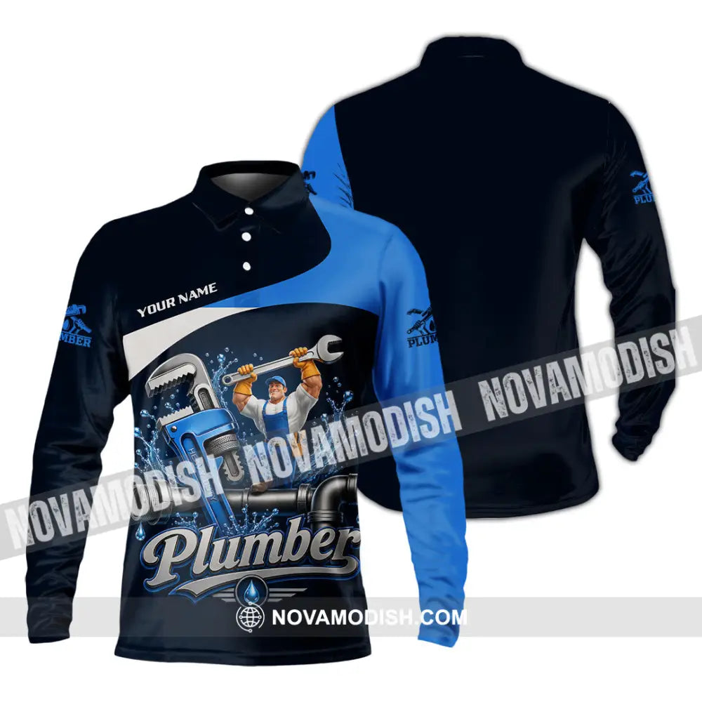 Unisex Shirt - Custom Plumber Shirt - Long Sleeve Polo / S - T-shirt