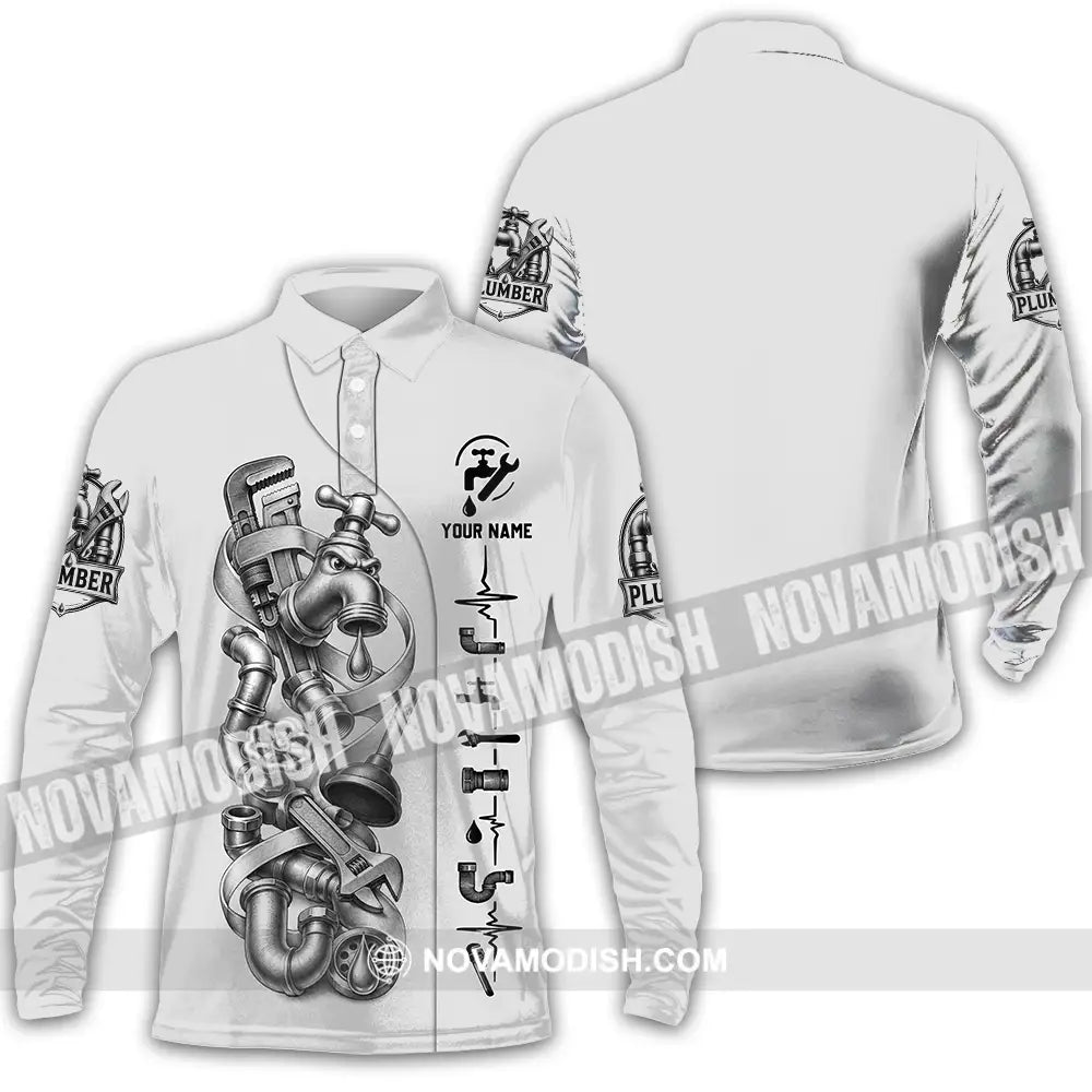 Unisex Shirt - Custom Plumber Shirt - Long Sleeve Polo / S - T-shirt