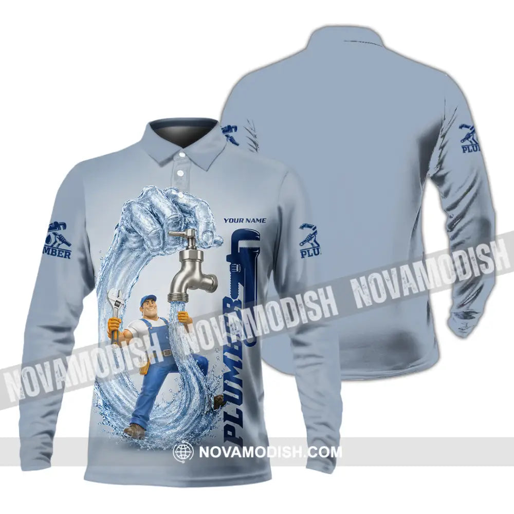 Unisex Shirt - Custom Plumber Shirt - Long Sleeve Polo / S - T-shirt