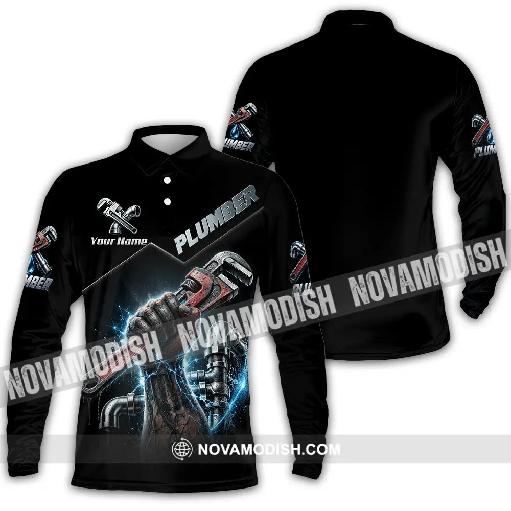 Unisex Shirt - Custom Plumber Shirt - Long Sleeve Polo / S - T-shirt
