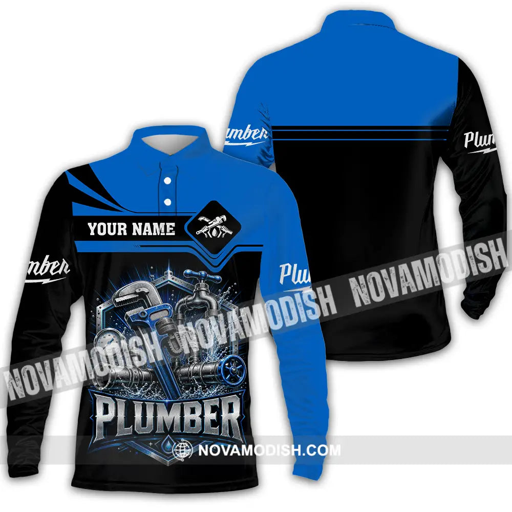 Unisex Shirt - Custom Plumber Shirt - Long Sleeve Polo / S - T-shirt