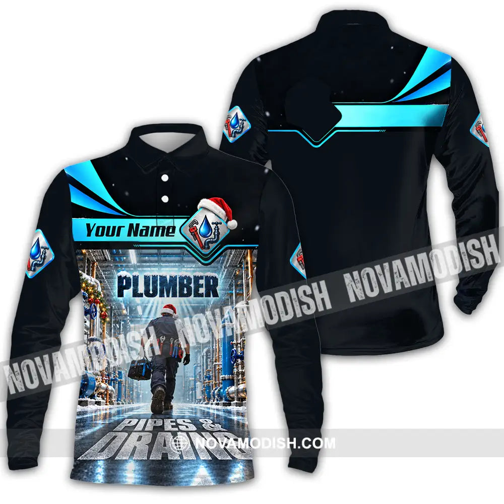 Unisex Shirt - Custom Plumber Shirt - Long Sleeve Polo / S - T-shirt
