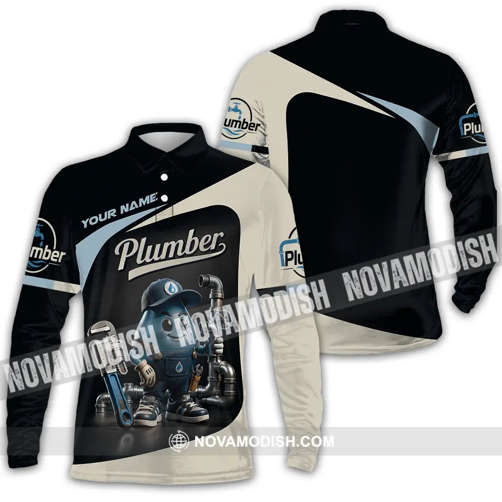 Unisex Shirt - Custom Plumber Shirt - Long Sleeve Polo / S - T-shirt