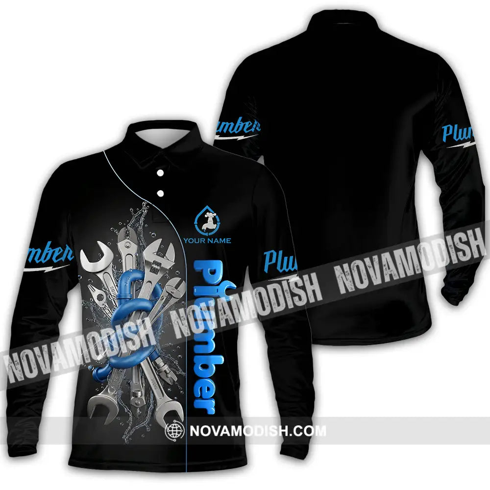 Unisex Shirt - Custom Plumber Shirt - Long Sleeve Polo / S - T-shirt