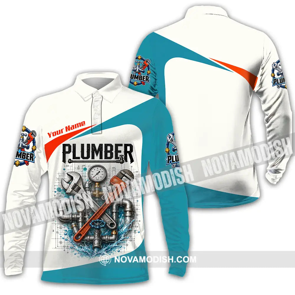 Unisex Shirt - Custom Plumber Shirt - Long Sleeve Polo / S - T-shirt