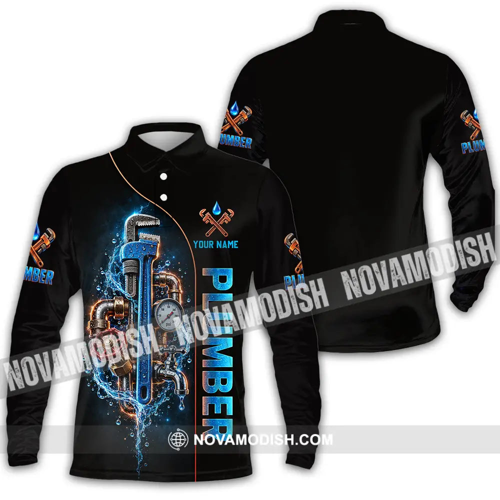 Unisex Shirt - Custom Plumber Shirt - Long Sleeve Polo / S - T-shirt