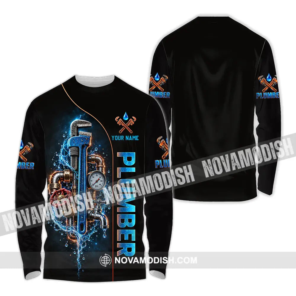 Unisex Shirt - Custom Plumber Shirt - Long Sleeve Shirt / S - T-shirt