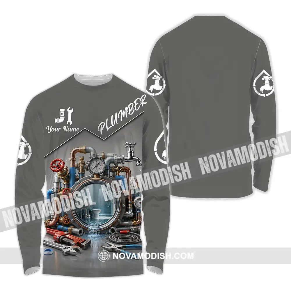 Unisex Shirt - Custom Plumber Shirt - Long Sleeve Shirt / S - T-shirt