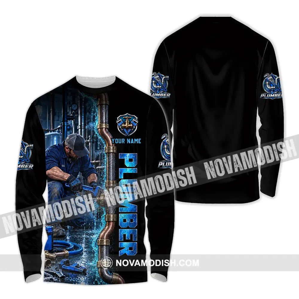Unisex Shirt - Custom Plumber Shirt - Long Sleeve Shirt / S - T-shirt