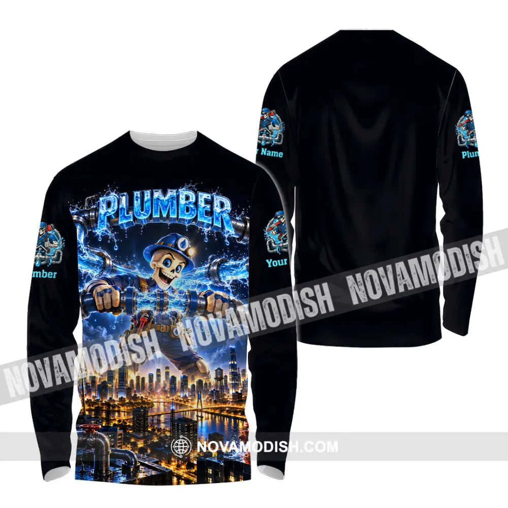 Unisex Shirt - Custom Plumber Shirt - Long Sleeve Shirt / S - T-shirt
