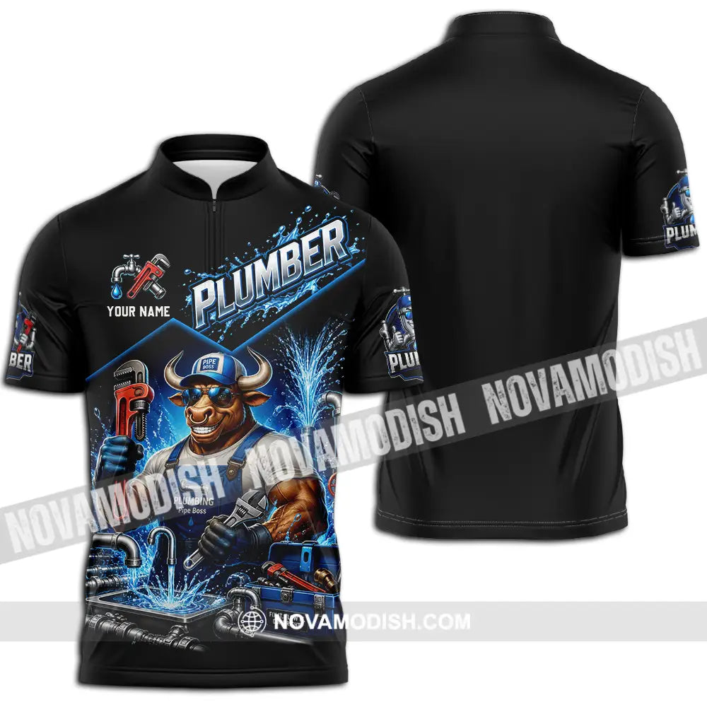 Unisex Shirt - Custom Plumber Shirt - Zipper Polo Shirt / S - T-shirt