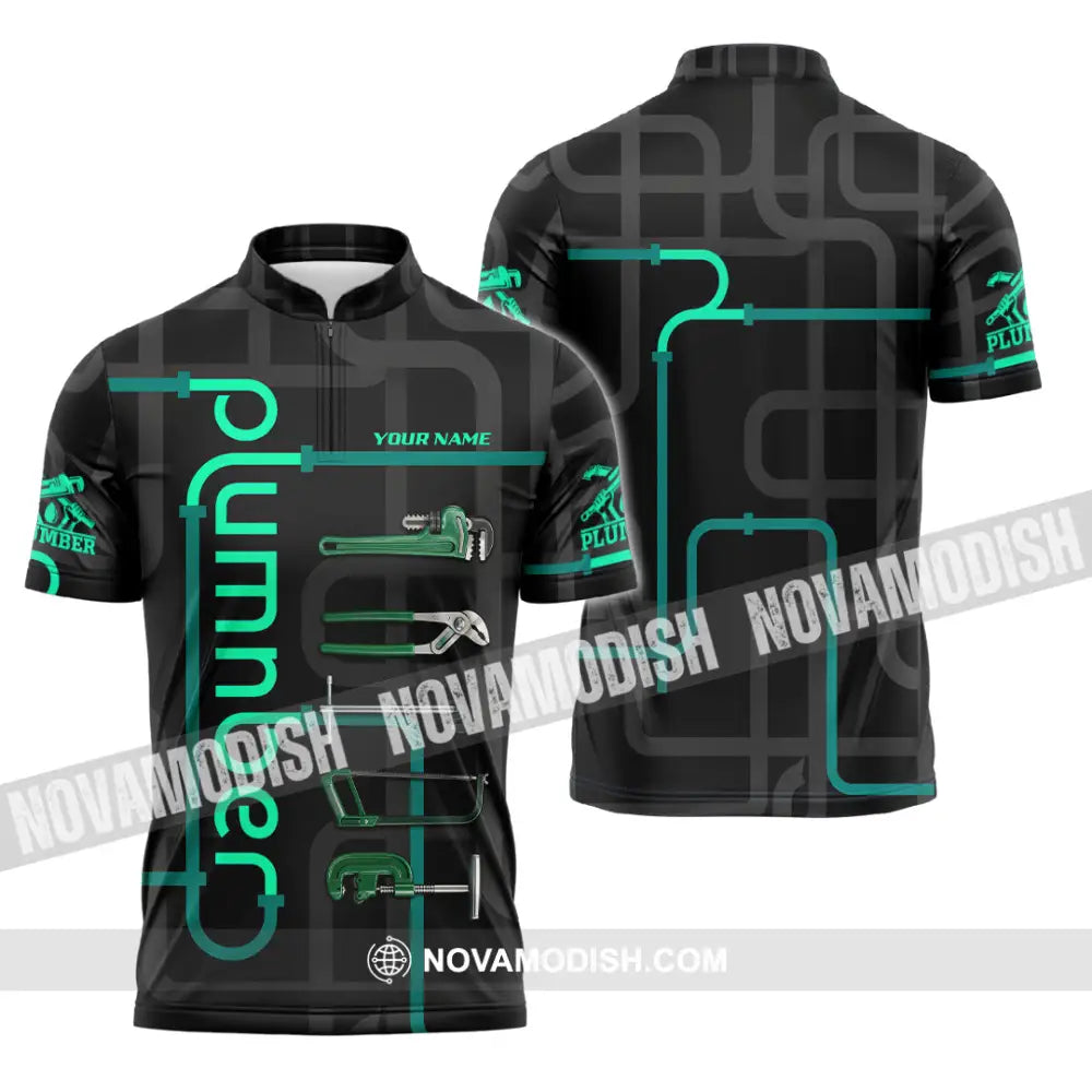 Unisex Shirt - Custom Plumber Shirt - Zipper Polo Shirt / S - T-shirt