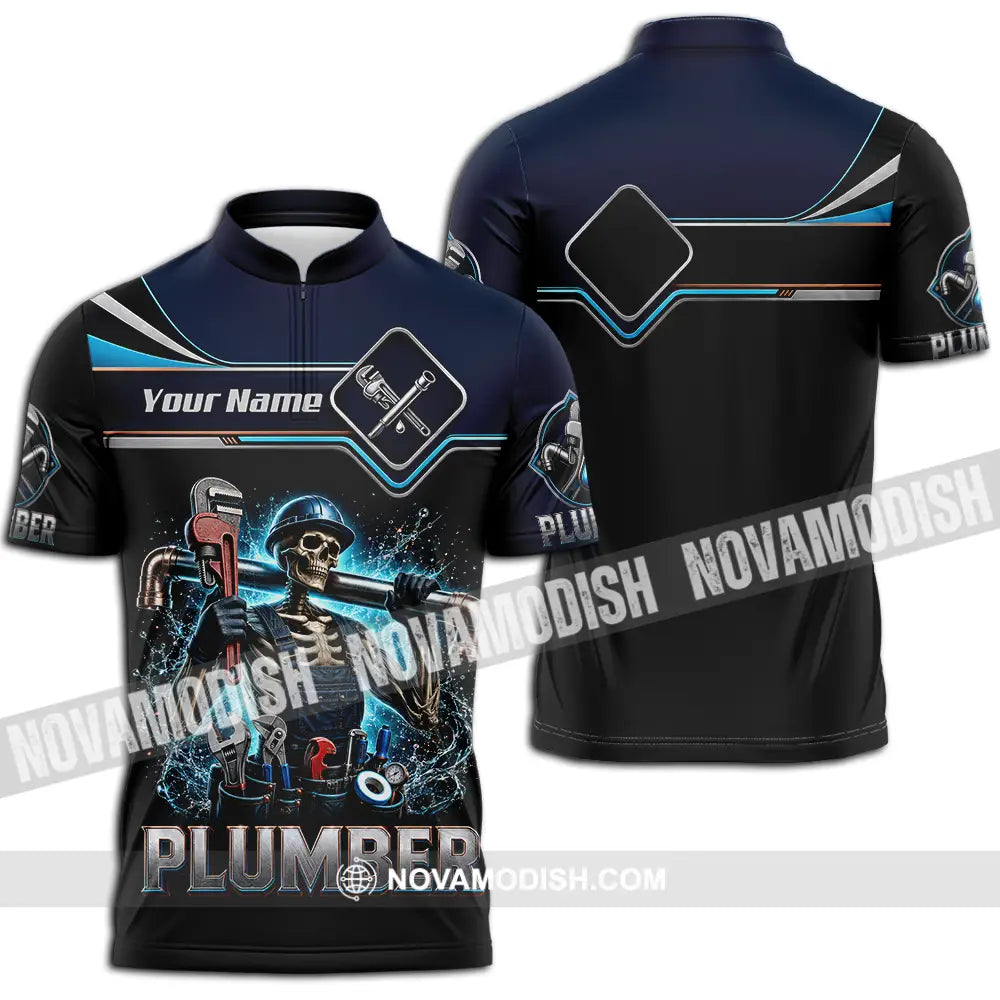 Unisex Shirt - Custom Plumber Shirt - Zipper Polo Shirt / S - T-shirt