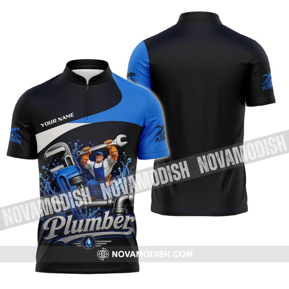 Unisex Shirt - Custom Plumber Shirt - Zipper Polo Shirt / S - T-shirt