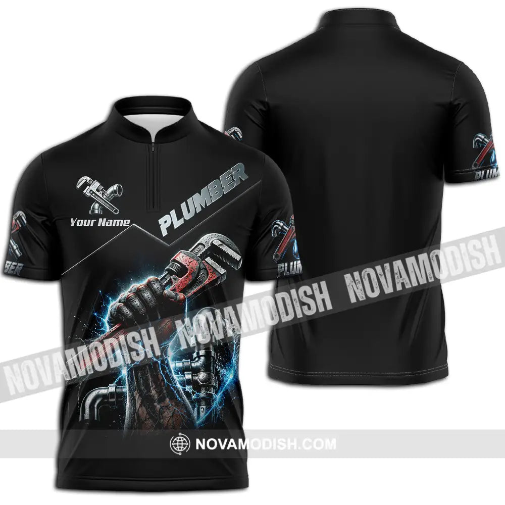 Unisex Shirt - Custom Plumber Shirt - Zipper Polo Shirt / S - T-shirt