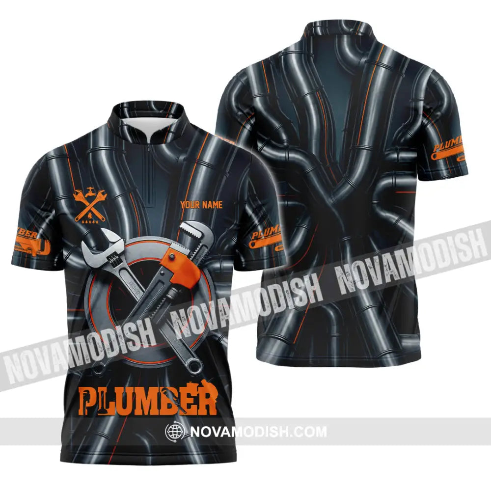 Unisex Shirt - Custom Plumber Shirt - Zipper Polo Shirt / S - T-shirt