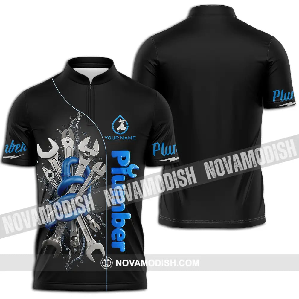 Unisex Shirt - Custom Plumber Shirt - Zipper Polo Shirt / S - T-shirt