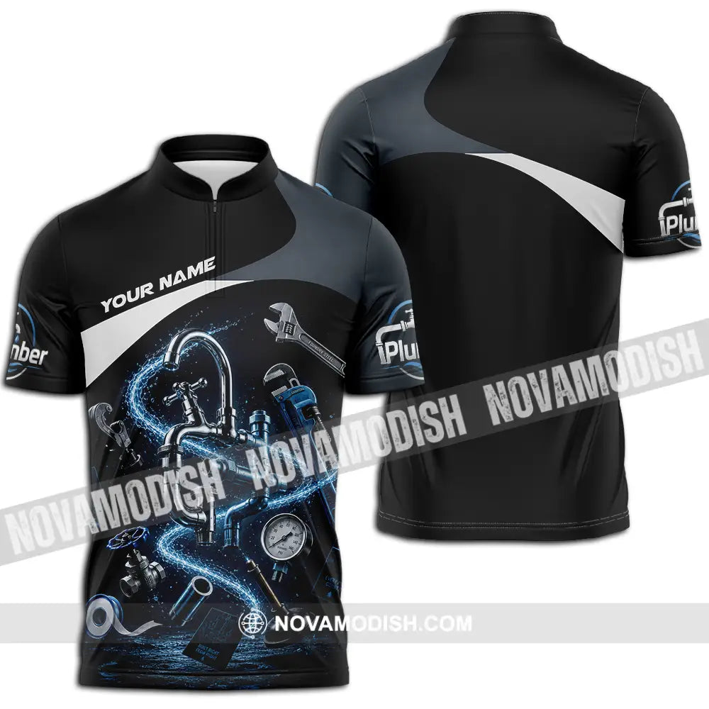 Unisex Shirt - Custom Plumber Shirt - Zipper Polo Shirt / S - T-shirt