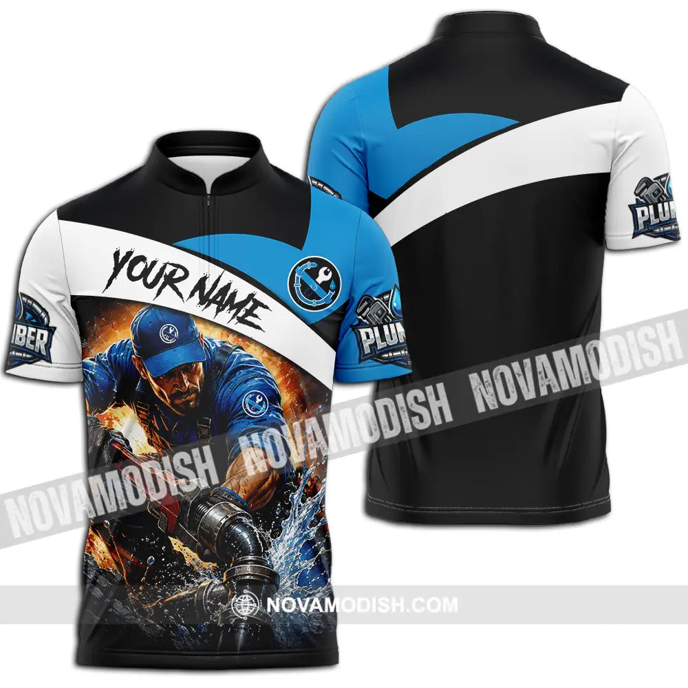 Unisex Shirt - Custom Plumber Shirt - Zipper Polo Shirt / S - T-shirt