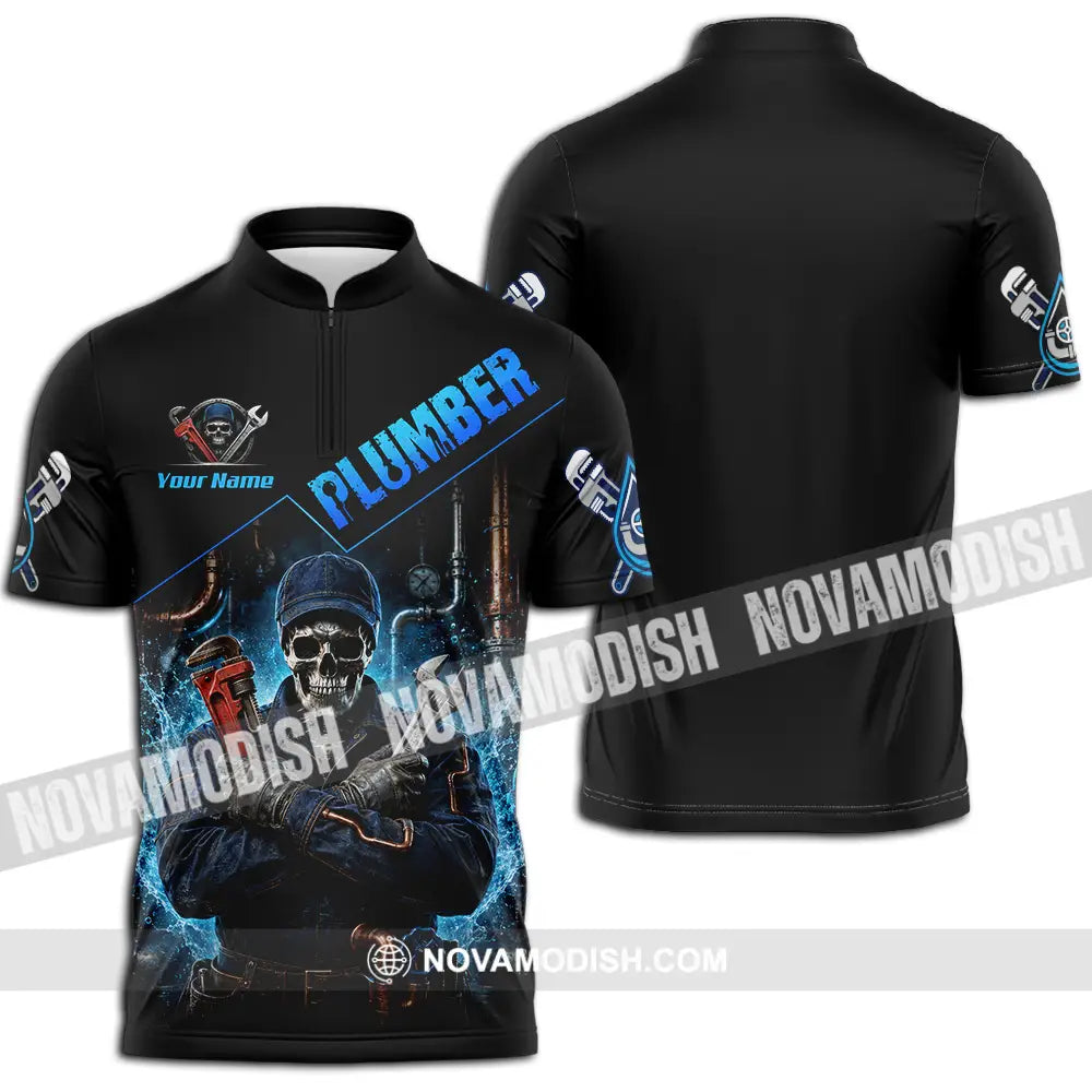 Unisex Shirt - Custom Plumber Shirt - Zipper Polo Shirt / S - T-shirt