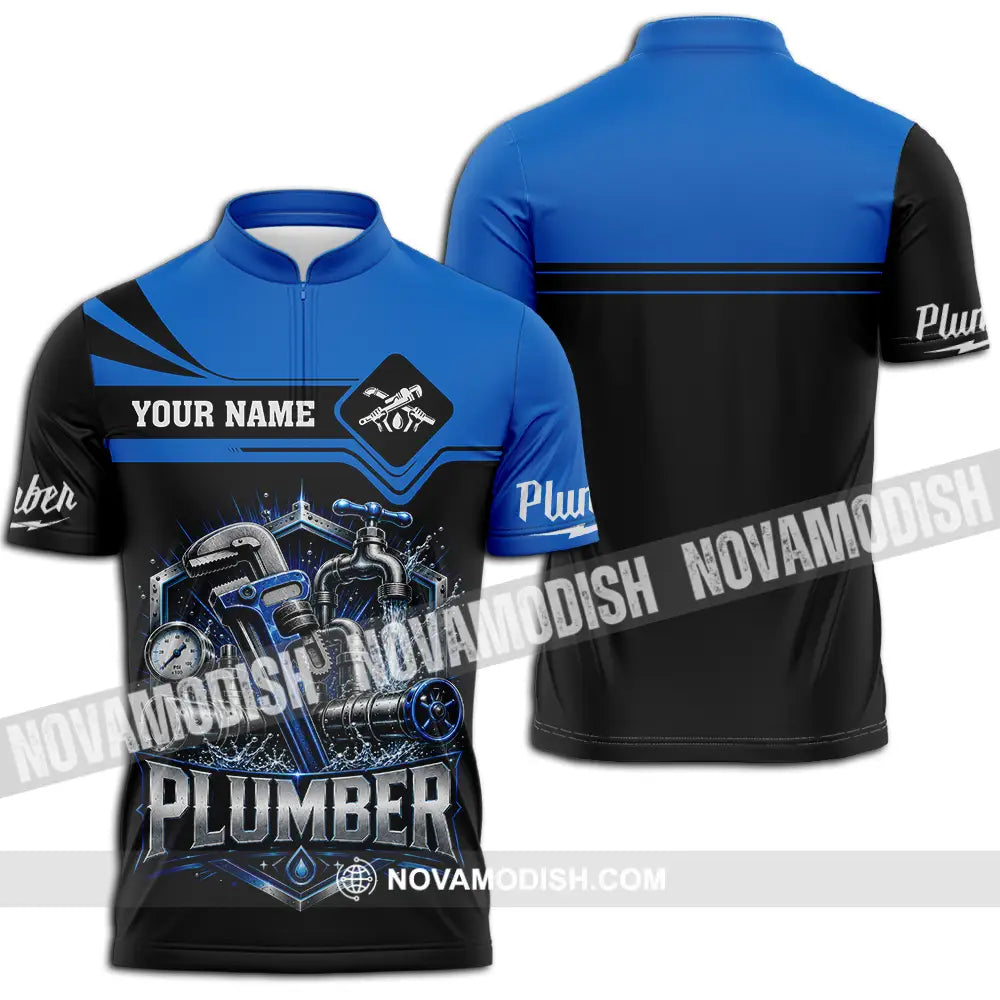 Unisex Shirt - Custom Plumber Shirt - Zipper Polo Shirt / S - T-shirt