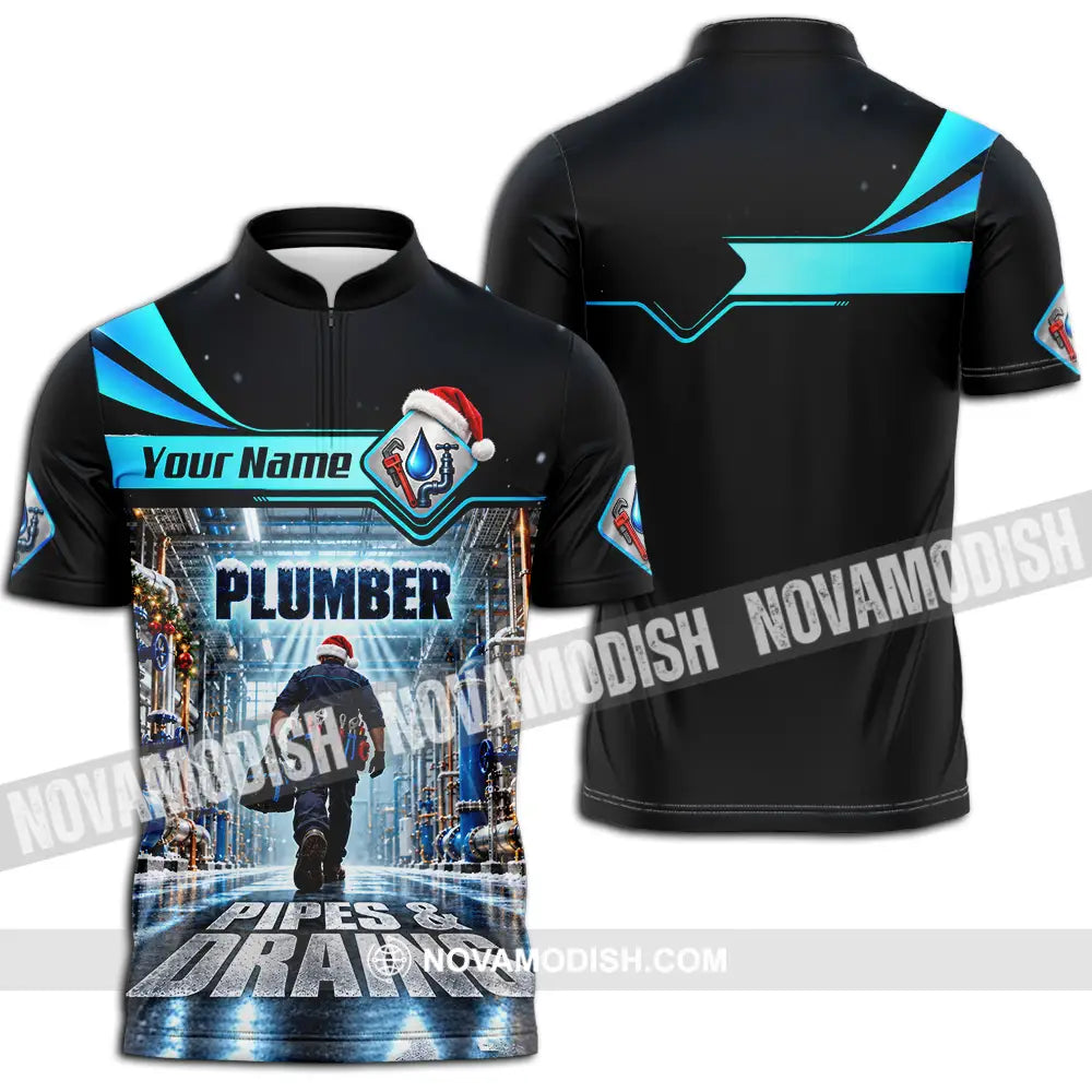 Unisex Shirt - Custom Plumber Shirt - Zipper Polo Shirt / S - T-shirt