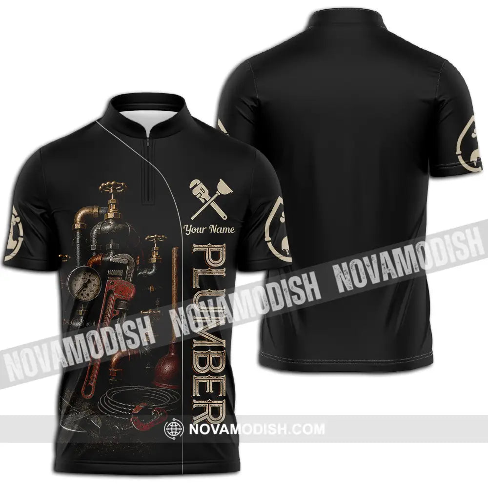 Unisex Shirt - Custom Plumber Shirt - Zipper Polo Shirt / S - T-shirt