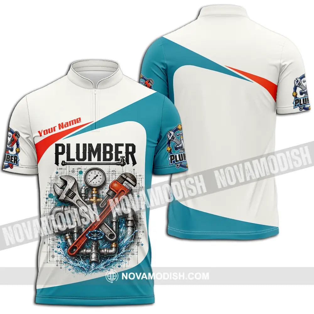 Unisex Shirt - Custom Plumber Shirt - Zipper Polo Shirt / S - T-shirt