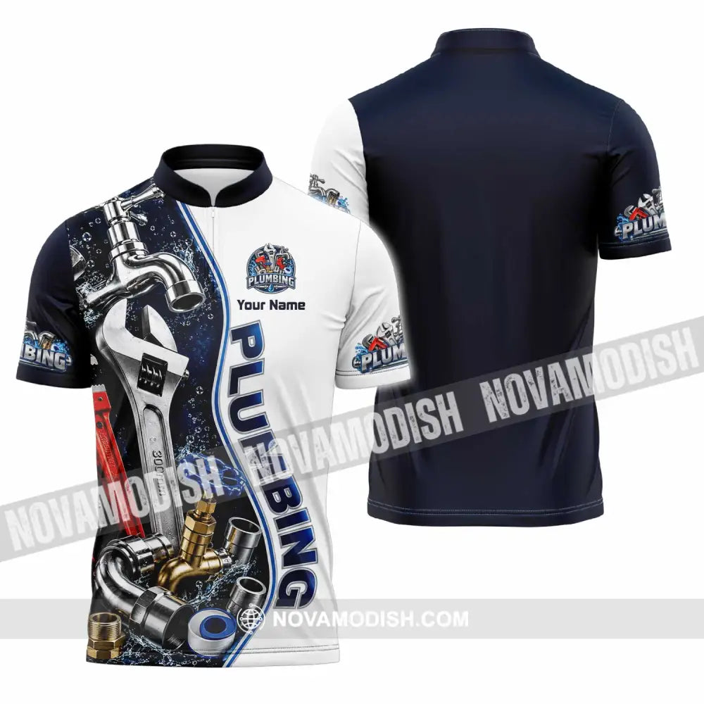 Unisex Shirt - Custom Plumbing Shirt - Zipper Polo Shirt / S - T-shirt