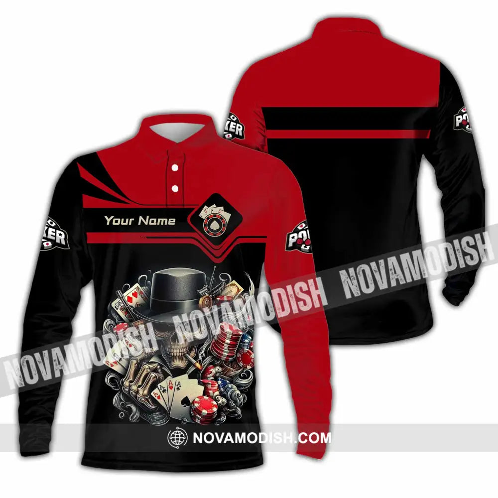 Unisex Shirt - Custom Poker 3D Shirt Long Sleeve Polo / S T-shirt