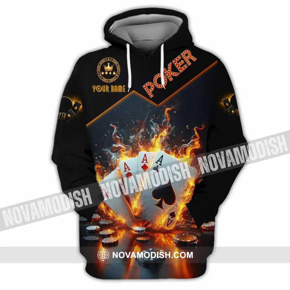 Unisex Shirt - Custom Poker Four Of Aces Card Lover Shirt Hoodie / S T-shirt