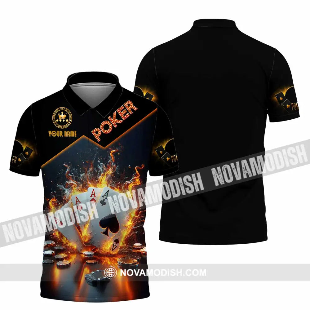 Unisex Shirt - Custom Poker Four Of Aces Card Lover Shirt Polo Shirt / S T-shirt