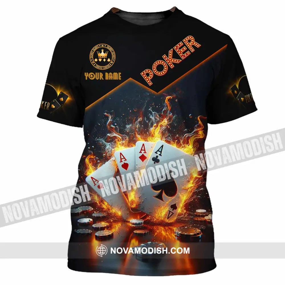 Unisex Shirt - Custom Poker Four Of Aces Card Lover Shirt T-Shirt / S T-shirt
