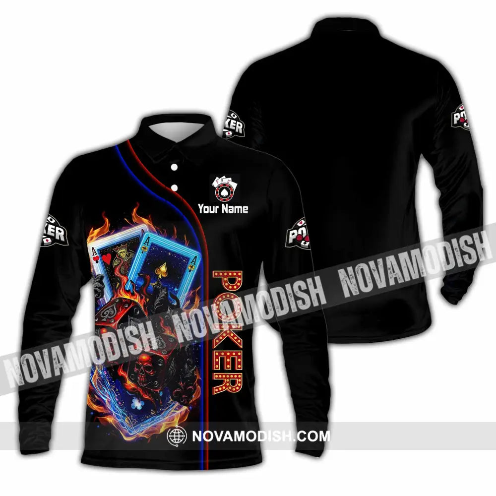 Unisex Shirt - Custom Poker Shirt - Long Sleeve Polo / S - T-shirt