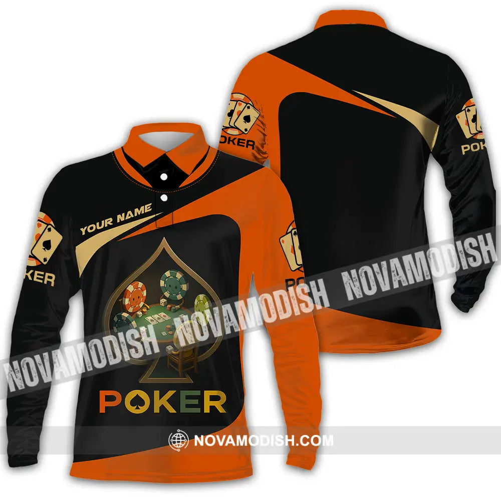 Unisex Shirt - Custom Poker Shirt Long Sleeve Polo / S T-shirt