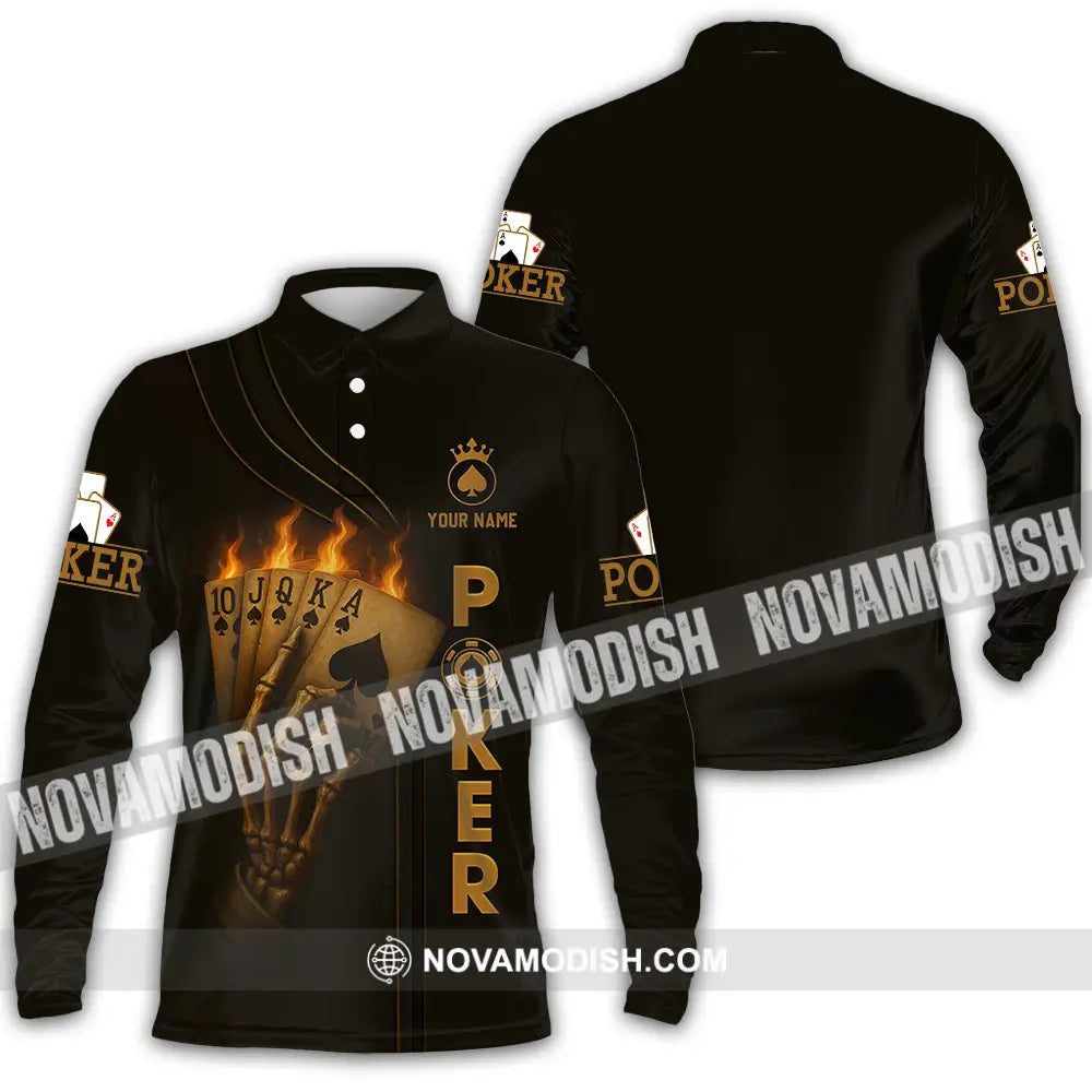 Unisex Shirt - Custom Poker Shirt Long Sleeve Polo / S T-shirt