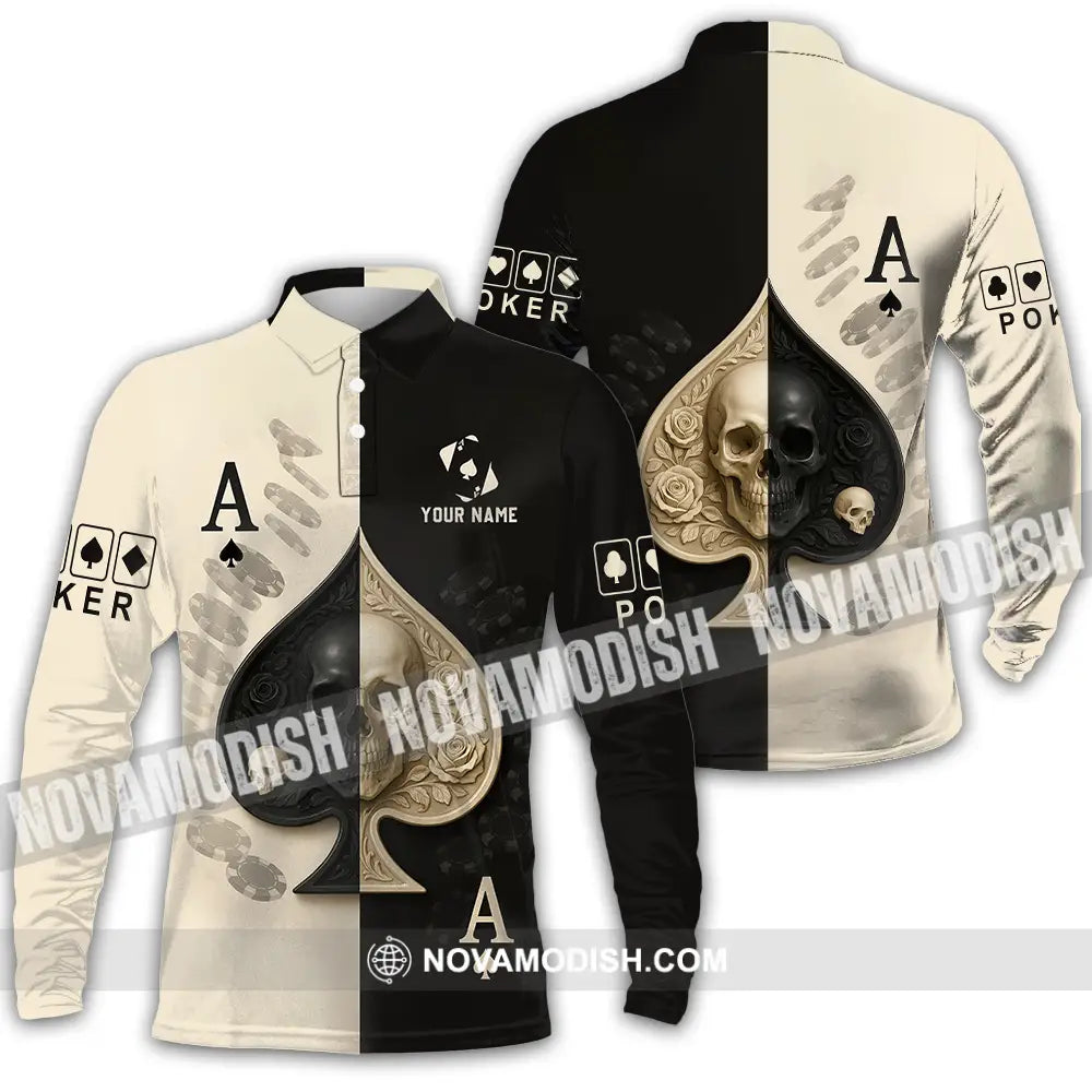 Unisex Shirt - Custom Poker Shirt Long Sleeve Polo / S T-shirt