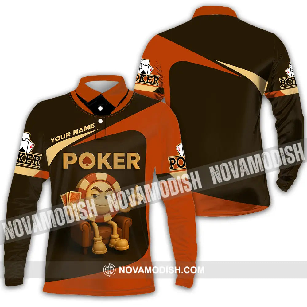 Unisex Shirt - Custom Poker Shirt Long Sleeve Polo / S T-shirt