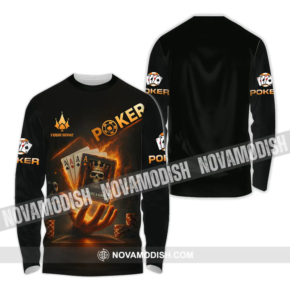 Unisex Shirt - Custom Poker Shirt Long Sleeve Shirt / S T-shirt
