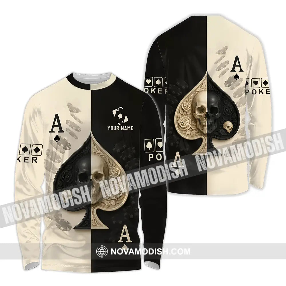 Unisex Shirt - Custom Poker Shirt Long Sleeve Shirt / S T-shirt